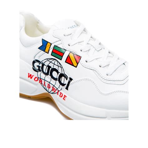 gucci schoenen rhyton white heren|Men's Rhyton Gucci logo leather trainer .